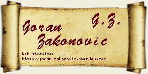 Goran Zakonović vizit kartica